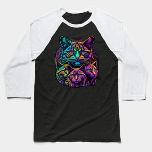 Colorful melting Cat with UV color designe #3 Baseball T-Shirt